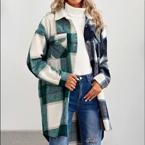 Shein NWOT Plaid Pocket Oversized shirt